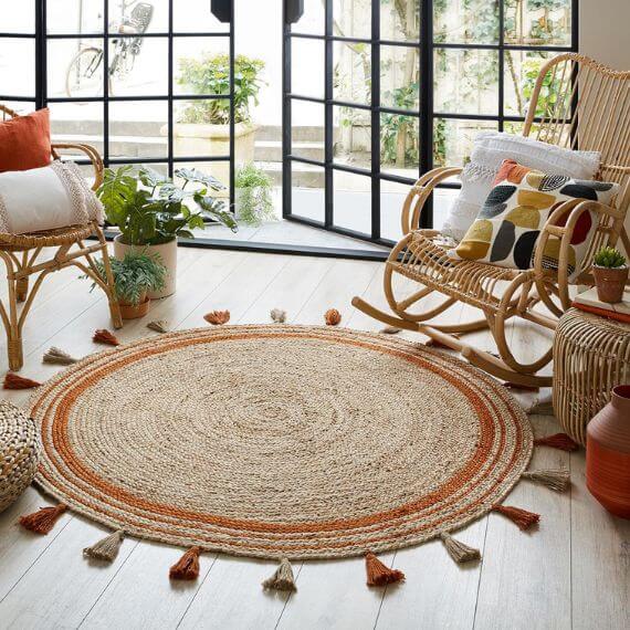 Tapis naturel en jute tissé à la main Istanbul